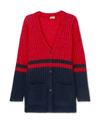 Cardigan bleu et rouge