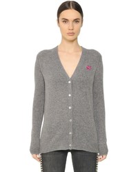 Cardigan brodé gris