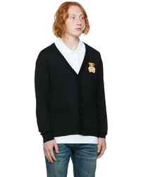 Cardigan brodé noir Moschino