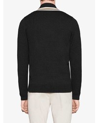 Cardigan brodé noir Gucci