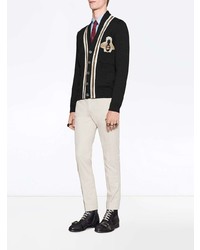 Cardigan brodé noir Gucci