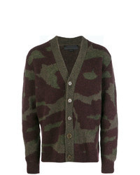 Cardigan camouflage olive