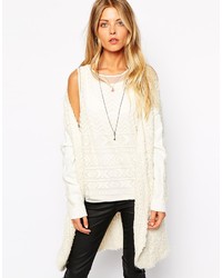 Cardigan duveteux blanc