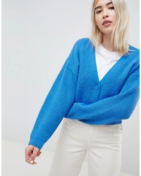 Cardigan duveteux bleu