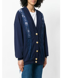 Cardigan en dentelle bleu marine Pinko