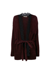 Cardigan en dentelle bordeaux