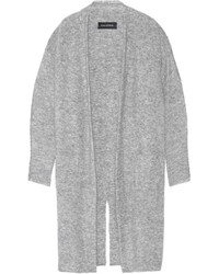 Cardigan en mohair en tricot gris