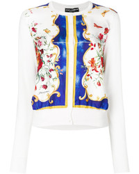 Cardigan en soie imprimé blanc Dolce & Gabbana
