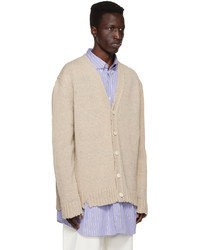 Cardigan en tricot beige Maison Margiela