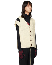 Cardigan en tricot blanc TAKAHIROMIYASHITA TheSoloist.