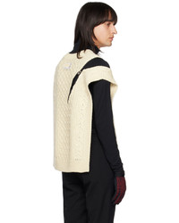 Cardigan en tricot blanc TAKAHIROMIYASHITA TheSoloist.