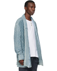 Cardigan en tricot bleu clair Greg Lauren