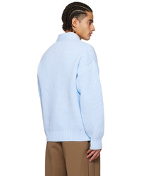 Cardigan en tricot bleu clair Sacai