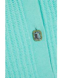 Cardigan en tricot bleu clair Miu Miu