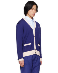 Cardigan en tricot bleu marine MAISON KITSUNÉ