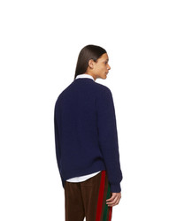 Cardigan en tricot bleu marine Gucci