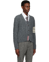 Cardigan en tricot bleu marine Thom Browne