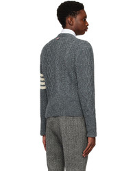 Cardigan en tricot bleu marine Thom Browne