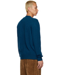 Cardigan en tricot bleu marine Acne Studios