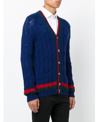 Cardigan en tricot bleu marine Gucci