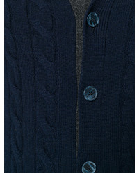 Cardigan en tricot bleu marine Barba