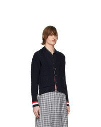 Cardigan en tricot bleu marine Thom Browne