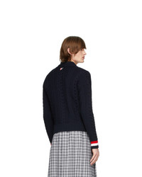 Cardigan en tricot bleu marine Thom Browne