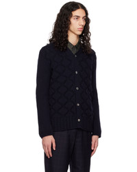 Cardigan en tricot bleu marine Comme des Garcons Homme Deux