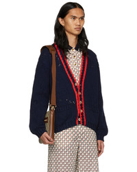 Cardigan en tricot bleu marine Gucci