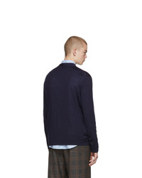 Cardigan en tricot bleu marine Gucci