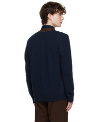 Cardigan en tricot bleu marine Ernest W. Baker