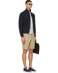 Cardigan en tricot bleu marine Thom Browne