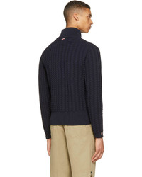 Cardigan en tricot bleu marine Thom Browne