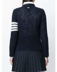 Cardigan en tricot bleu marine Thom Browne