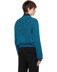 Cardigan en tricot bleu Wooyoungmi