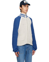 Cardigan en tricot bleu Kijun
