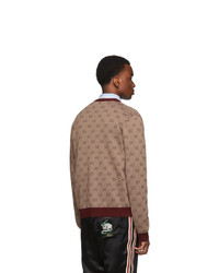 Cardigan en tricot bordeaux Gucci