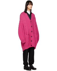 Cardigan en tricot fuchsia TAKAHIROMIYASHITA TheSoloist.