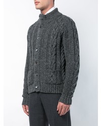 Cardigan en tricot gris foncé Thom Browne