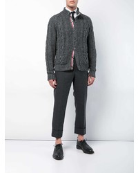 Cardigan en tricot gris foncé Thom Browne