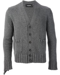 Cardigan en tricot gris foncé DSquared
