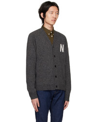 Cardigan en tricot gris foncé Norse Projects