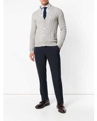 Cardigan en tricot gris Barba