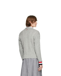 Cardigan en tricot gris Thom Browne