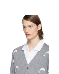 Cardigan en tricot gris Thom Browne