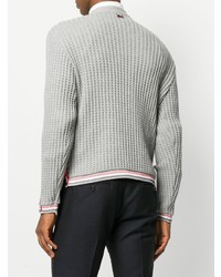 Cardigan en tricot gris Thom Browne