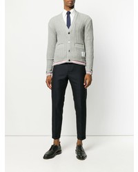 Cardigan en tricot gris Thom Browne