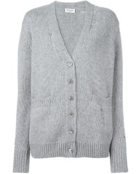 Cardigan en tricot gris Saint Laurent