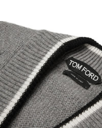 Cardigan en tricot gris Tom Ford