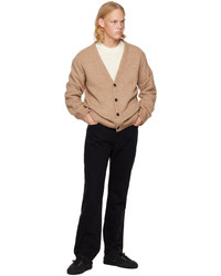 Cardigan en tricot marron clair Helmut Lang